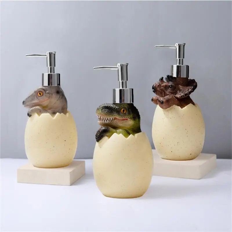 

560ml Lotion Dispenser Large Capacity Cute Dinosaur Refillable Empty Bottle Hand Cleanser Shampoo Container Bathroom Supplies