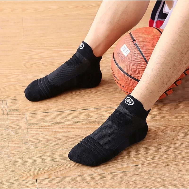 6Pairs/Men's Sports Socks Outdoor Running Basketball Sock Santi-Slip Thickened Fur Ring Bottom Breathable Casual Football Socks images - 6