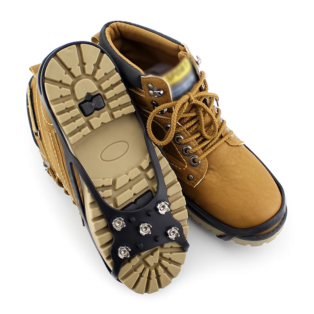 

5 Teeth Ice Snow Crampons Anti-Slip Climbing Gripper Spike Cleats Shoe Covers Lightweight Mountaineering Crampons