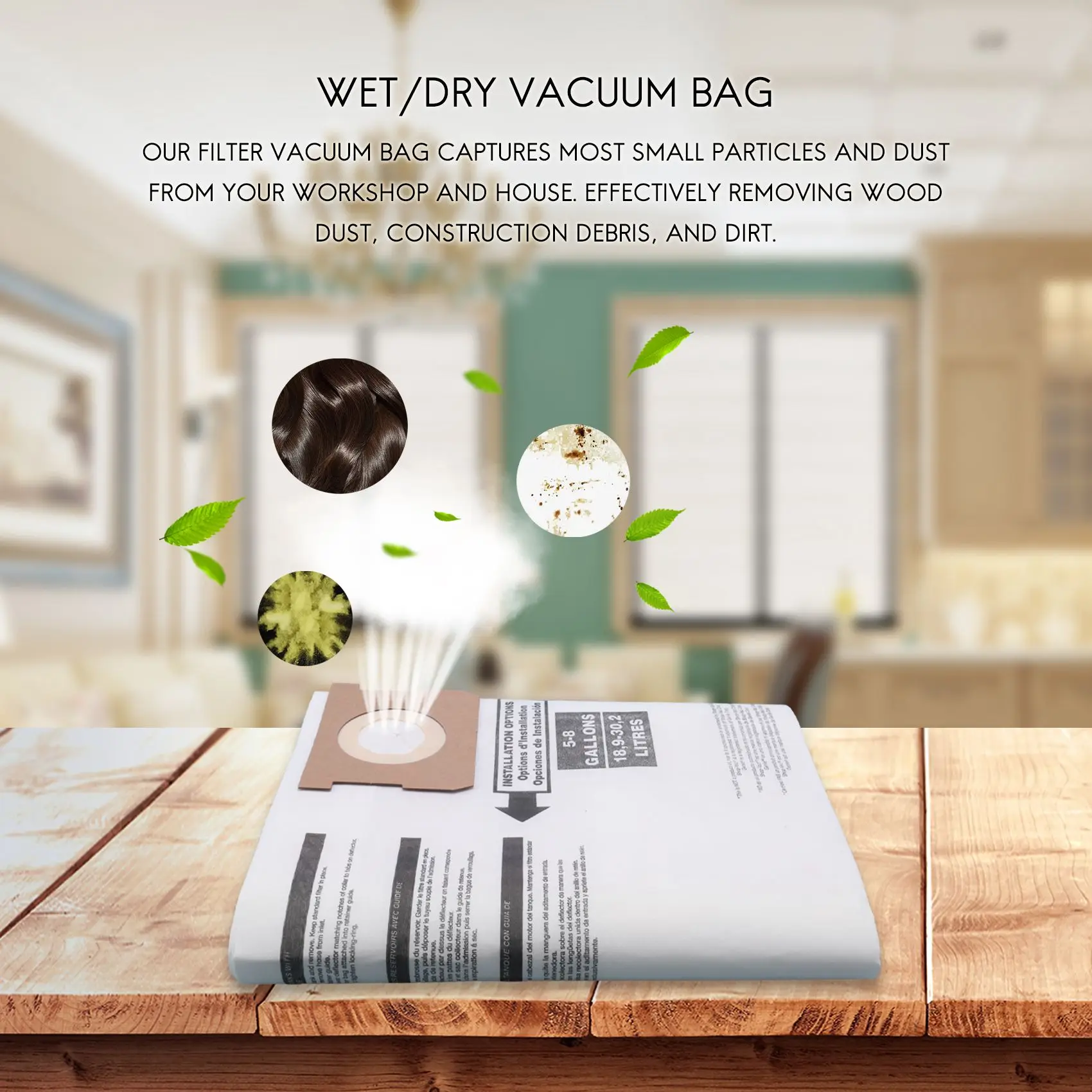 Мешки для пылесоса сухой и влажной уборки 5 шт.