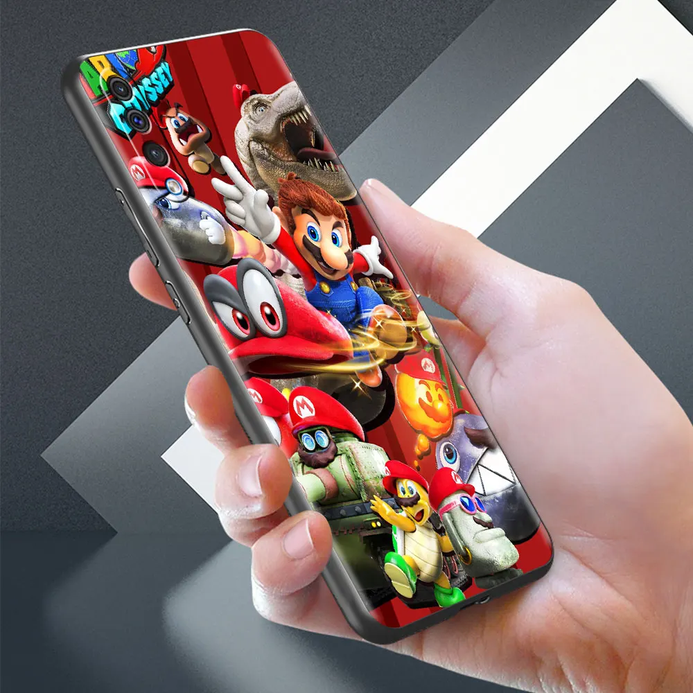 Черный чехол для Samsung Galaxy A52 A71 A12 A51 A50 M31 A70 A53 A10 смартфона M22 M51 M52 Super Mario Big Break |