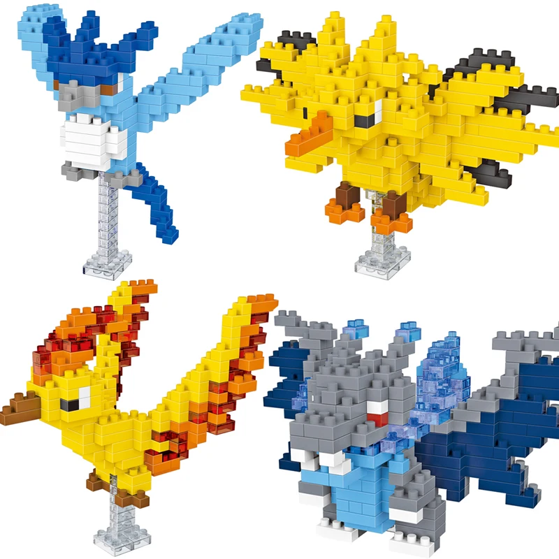 

Pokemon Blocks Small Cartoon Cartoon Picachu Animal Model Education Game Graphics Bricks Pokemon Toy Gifts