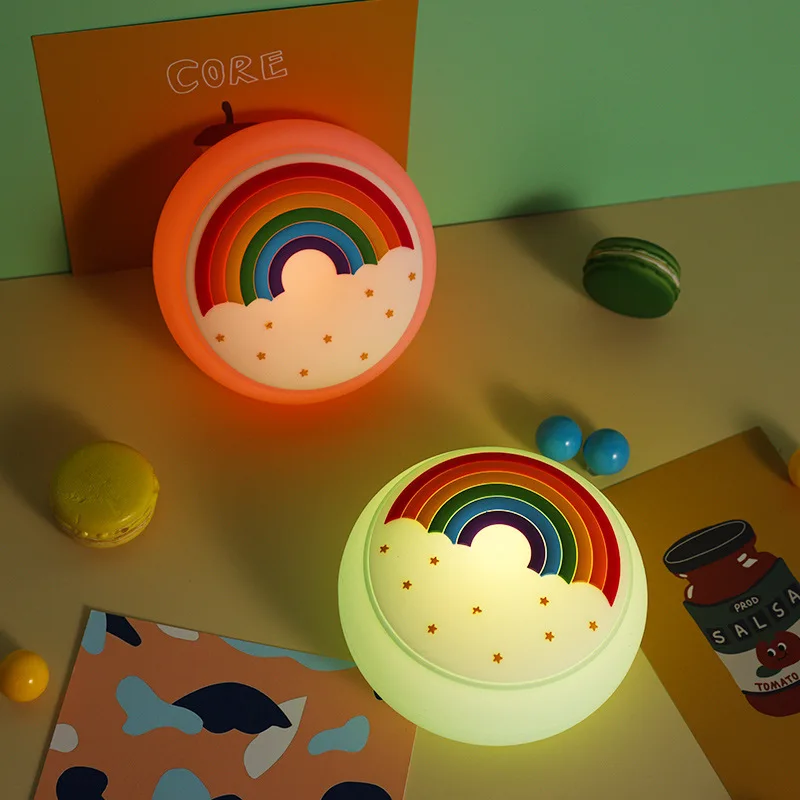 

Avocado Rocket Dinosaur Donuts Rainbow Silicone Lamp Silicone Lamp LED Cartoon Pat Color Voice Control Induction Atmosphere Lamp