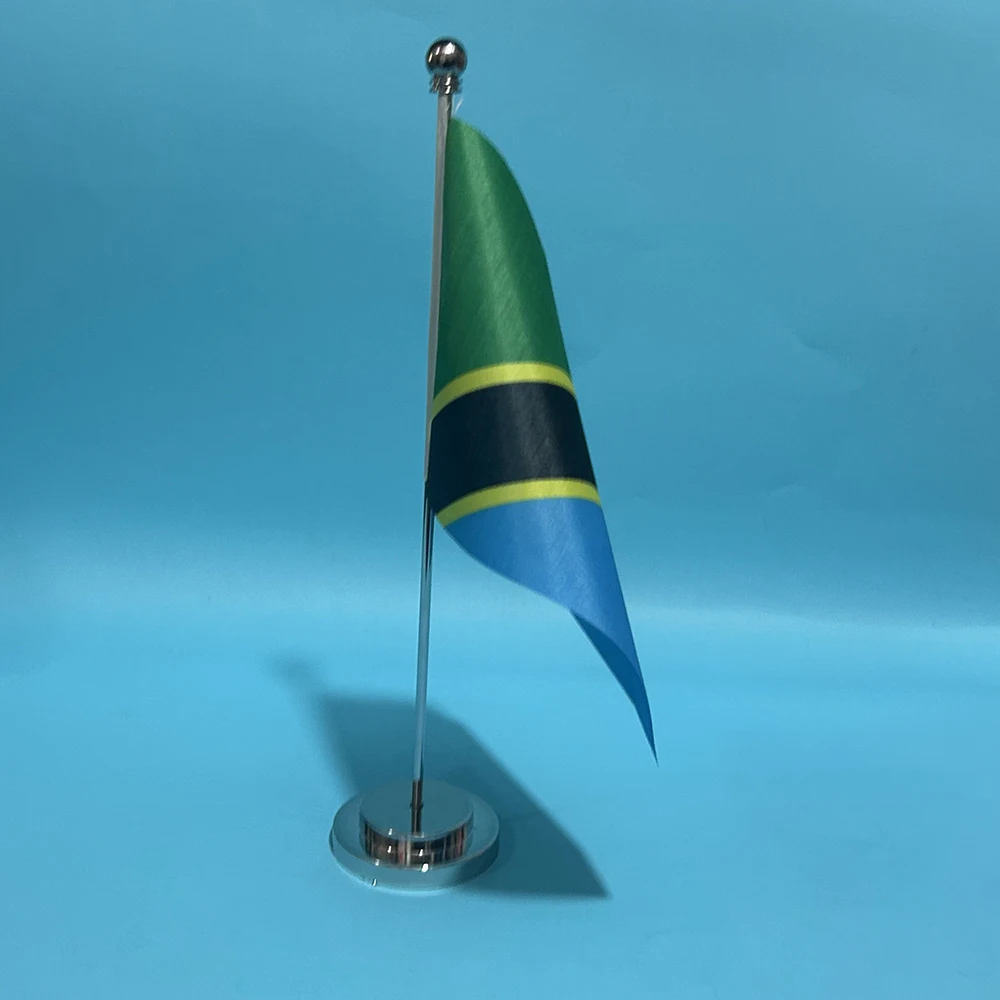 Фото Флаг Танзании для офисного стола SKY FLAG, 14x21 см, полиэстер, национальный флаг Танзании, настольные украшения, флаги для декора стола №4