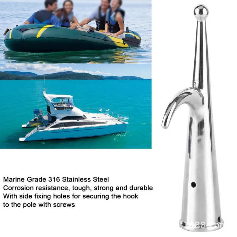 

28mm Marine Hook 316 Stainless Steel Boat Hook Replacement 28mm Inner Diameter Marine Grade Boat Accessory