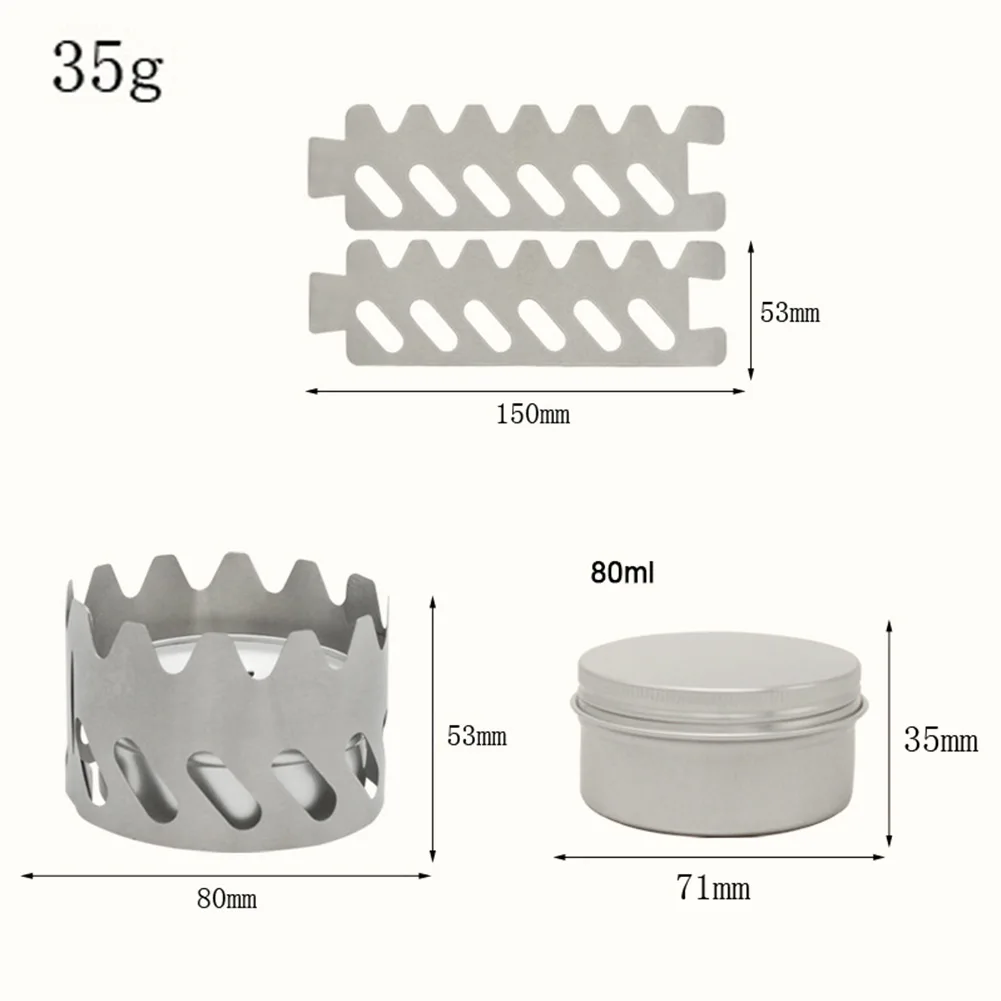 

Windshield Alcohol Stove Aluminum Alcohol Stove Backpacking Burner Set For Camping Hiking Outdoor Tools Brand New
