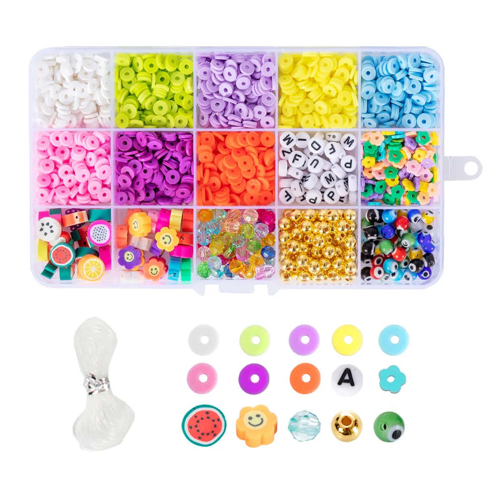 

15 ячеек Мягкая Керамика цветные бусины угол цвета бусина буква подвесные бусины используются для изготовления Diy ручной работы аксессуары