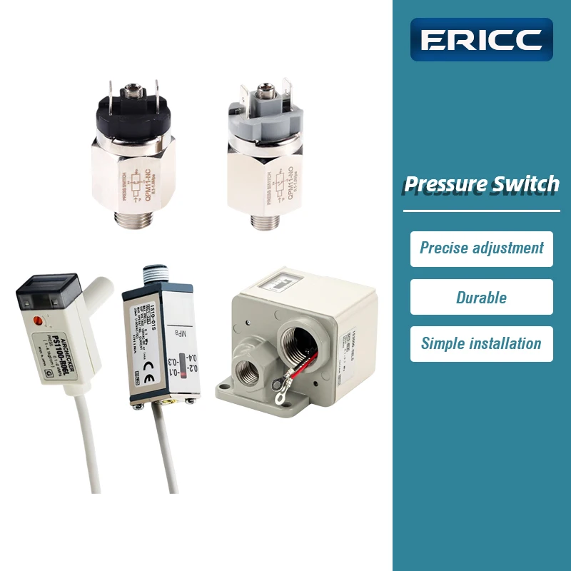 1/4 дюйма Swtich Регулируемая фотография/Фотоэлемент переключения давления воздуха провод внешней резьбы сопло датчик контроля давления Pnumatic