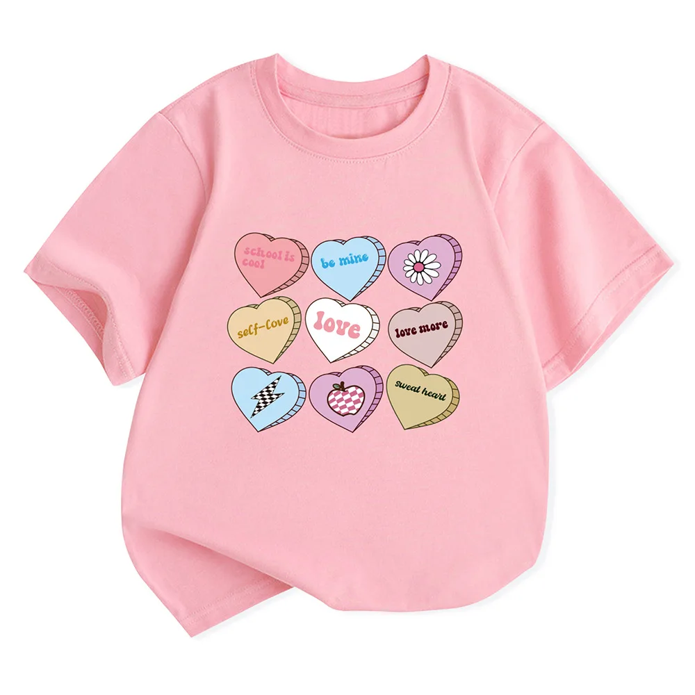 Повседневная футболка с круглым вырезом и короткими рукавами для девочек