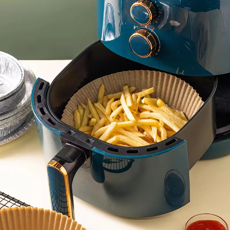 

25/50 Disposable Air Fryer Paper Air Fryer Cheesecake Air Fryer Accessories Parchment Paper Wood Pulp Steamer Parchment Paper.
