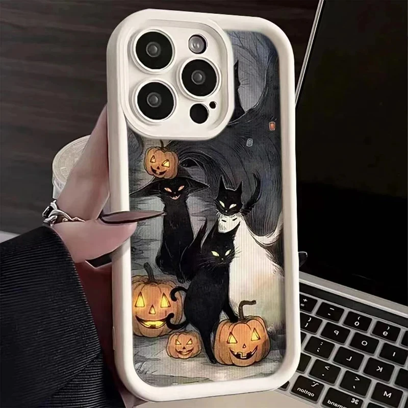 Фото Креативный чехол для телефона Dark Funny Monster Cat Fox для iPhone 17, 16, 15, 14, 13, 11, 12 Pro Max 7, 8 Plus, противоударная задняя крышка №2