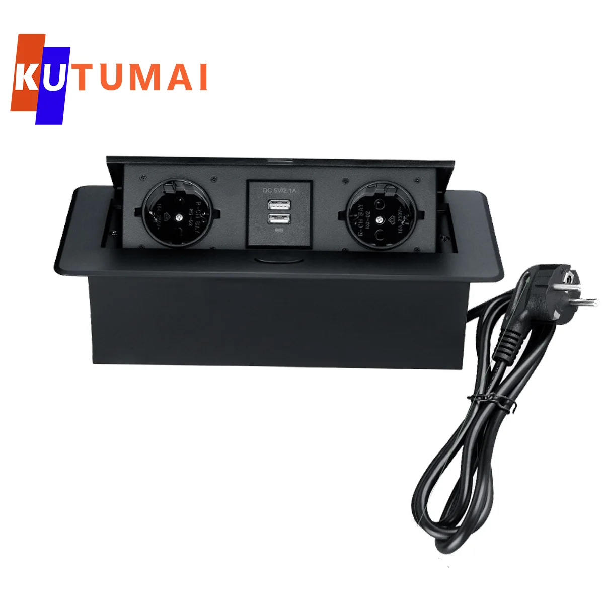 Всплывающая скрытая розетка 2 розетки USB-порта адаптер для быстрой зарядки