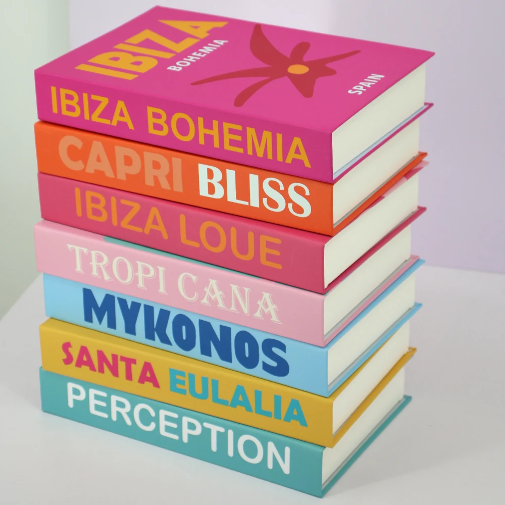 Vacation Series Fake Books for Decoration Home Fashion Simulation Books Decor Modern Study Living Room Soft Fake Book Decoration