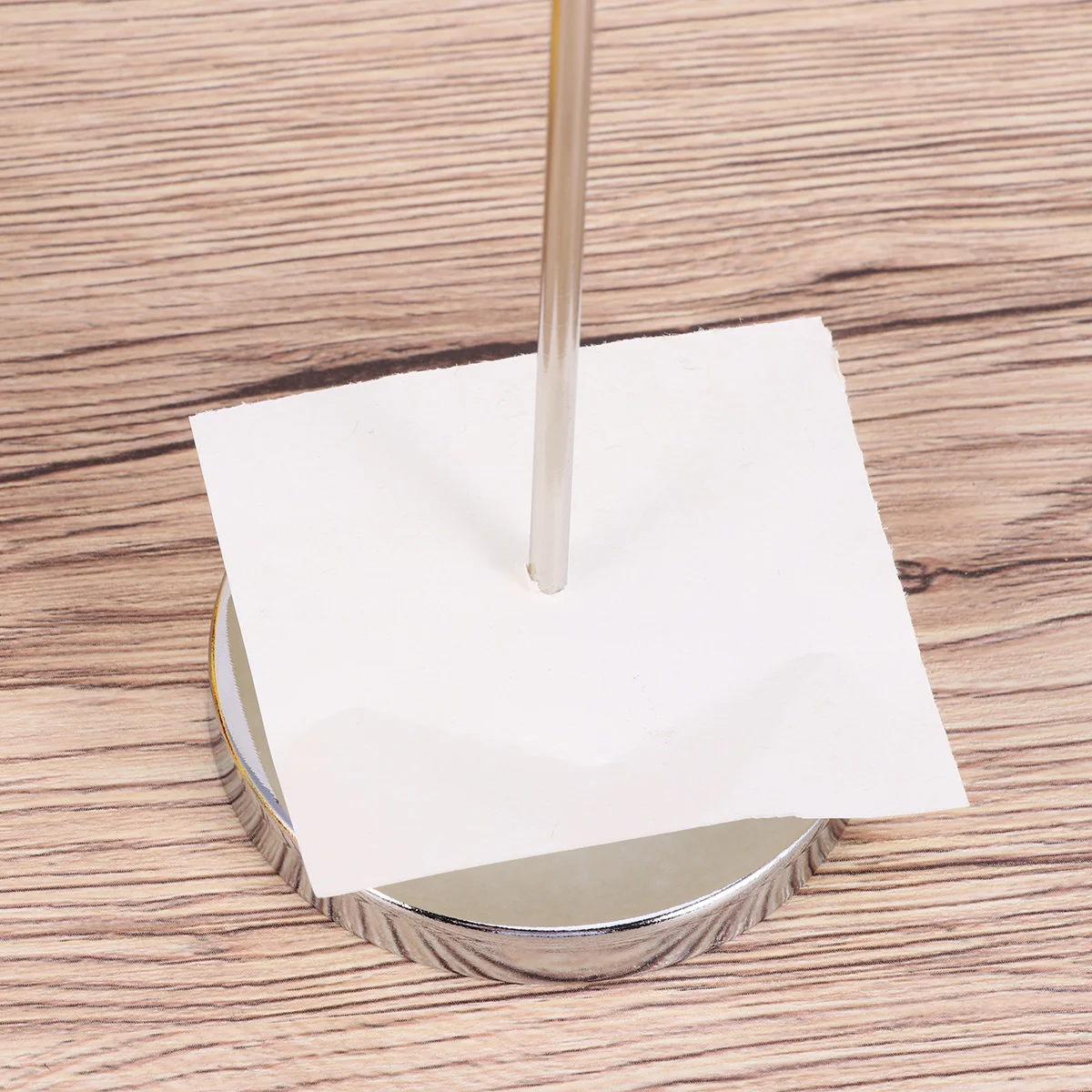 3 Pcs Silver Desk Straight Rod Check Spindle Holder Metal Bill with Round Base and Thick for Restaurant Kitch