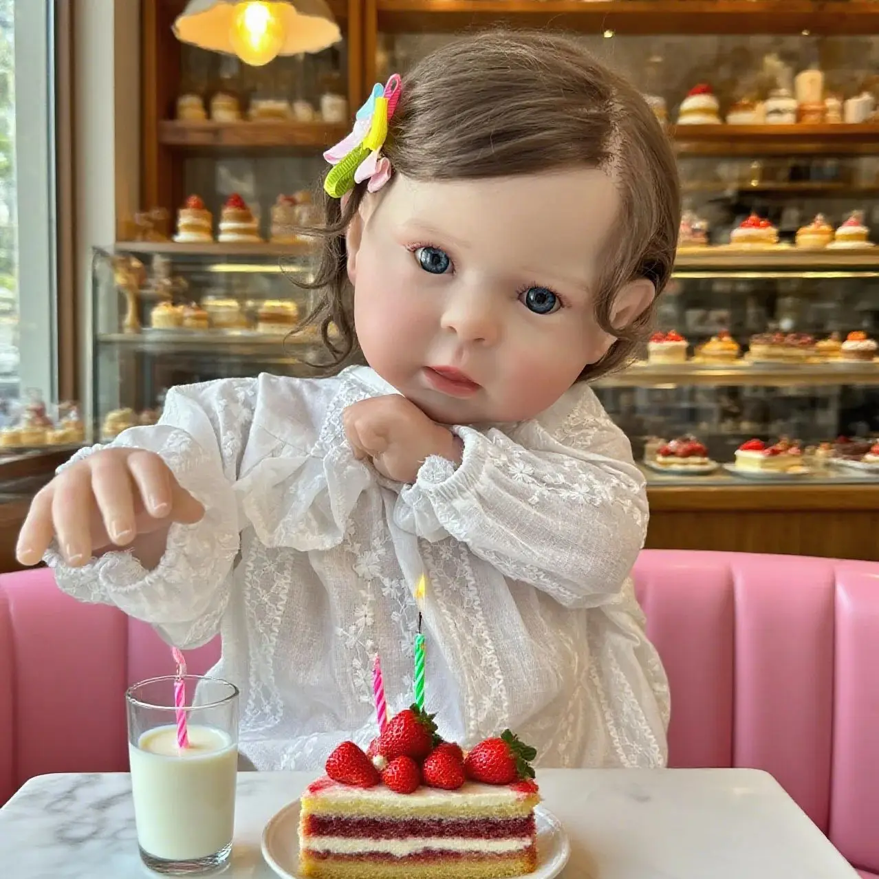 Фото Кукла BZDOLL с тканевым телом, 50 см, милая кукла-реборн для девочек, реалистичная 3D-кукла с имитацией кожи и кровеносных сосудов, подарок на день рождения для маленькой принцессы №2