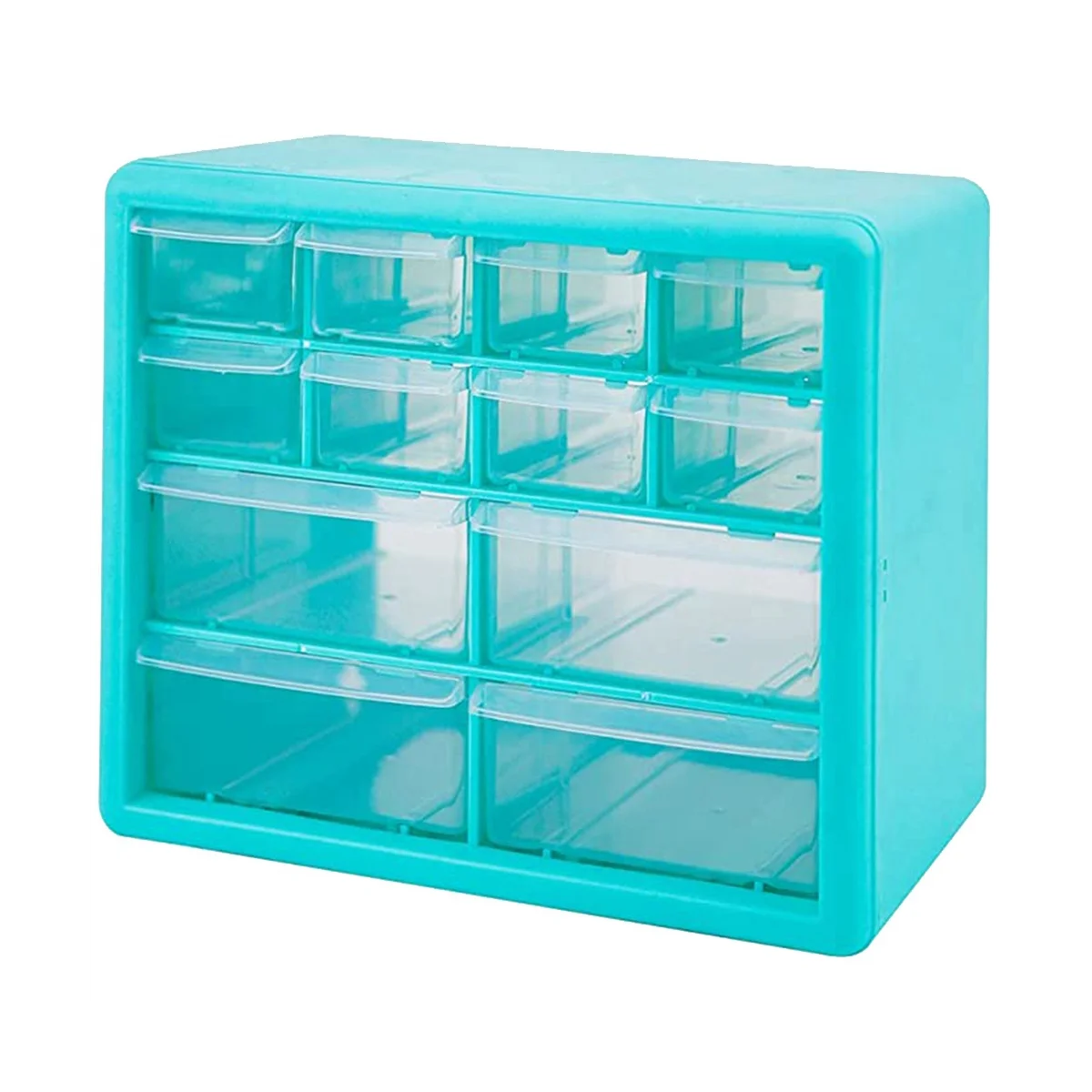 

Desktop Storage Organizer with 12 Drawers Desktop Craft Drawer Chest Plastic Desktop Storage Box Ornament Art DIY