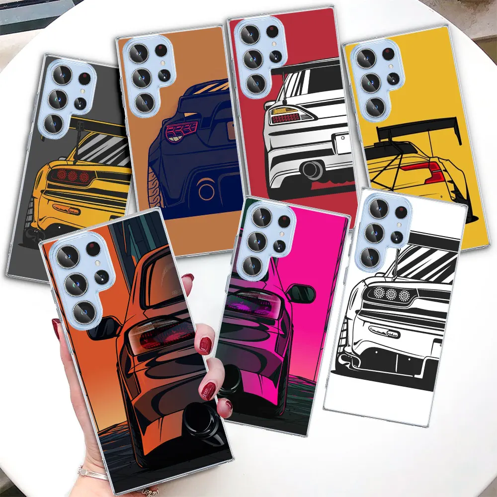 

Clear Case for Samsung Galaxy S23 S22 Ultra S21 S20 FE TPU Phone Cases S10 5G S9 S8 Plus S10e S7 Cover Car Aesthetic Sports Cars