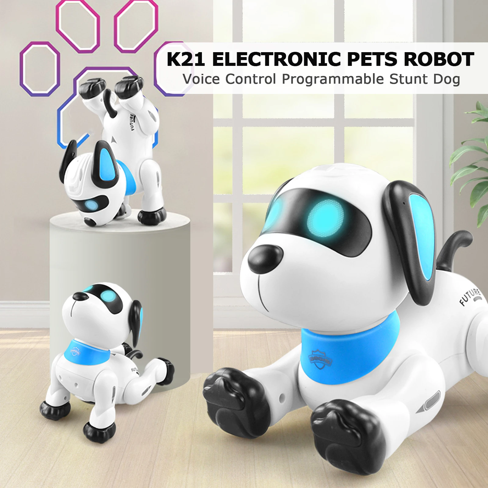 

LE NENG K21 Electronic Animal Pets Robot Dog Stunt Dog Remote Control Robot Dog Toy Voice Control Music Dancing Toy Kids Gifts