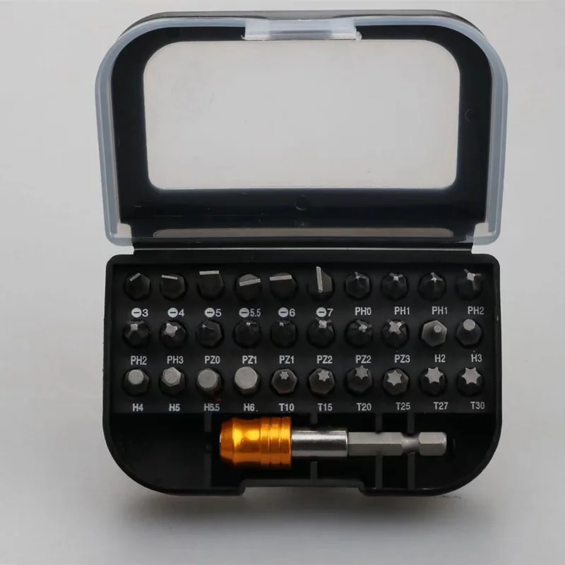 

31Pcs Screwdriver Bits Extension Bar Set Multi Size Compact Magnetic Head for Power Tool Bits