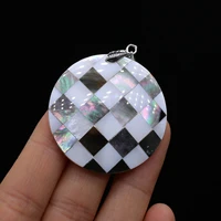 2022 natural mother of pearl shell pendants round shape shell charms for summer jewelry making women necklace gifts