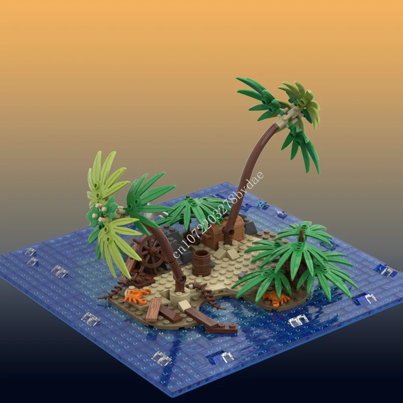 417 шт. пустынный пиратский остров MOC креативная модель уличного вида строительная