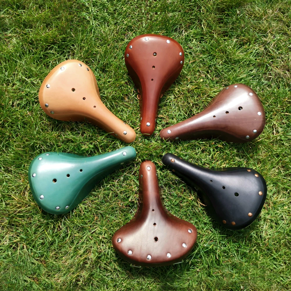 

Cycling Saddle Bike Seat 28*17*5CM MTB Retro Vintage Bicycle Saddle Pure Cowhide Leather Road Bike Mountain Cushion G98-C