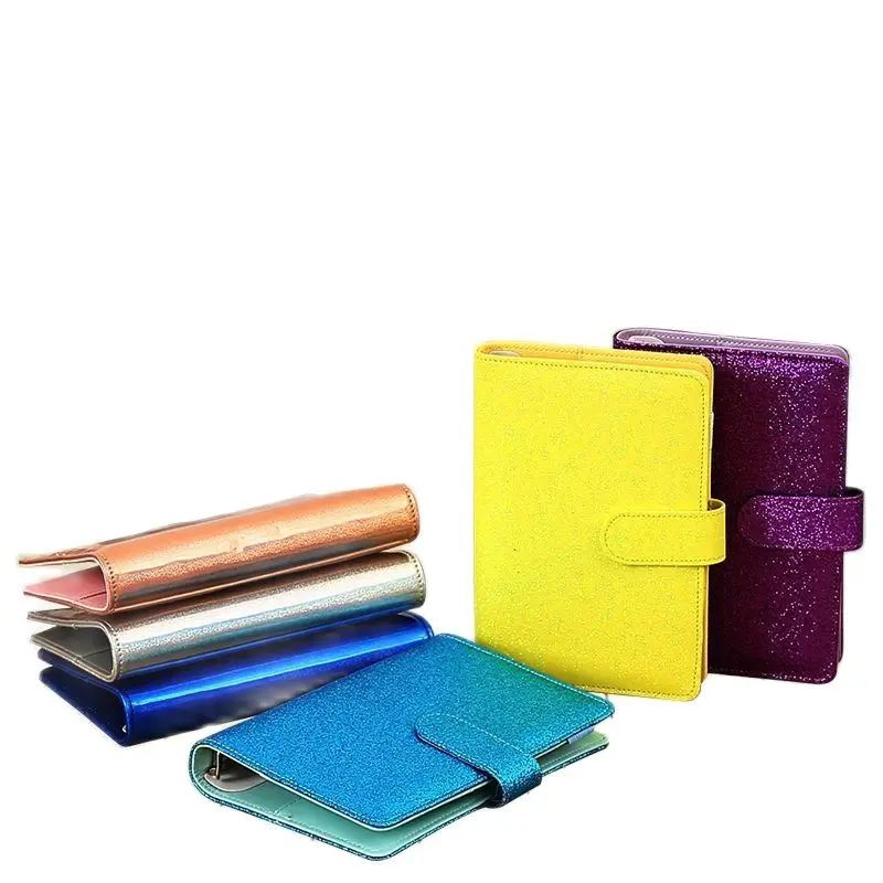 

2021 дневник A5/A6 PU Macaroon Laser Glittter Loose-Leaf Cover связывающий молочный блокнот s, твердая обложка, запасной журнал, дорожный блокнот