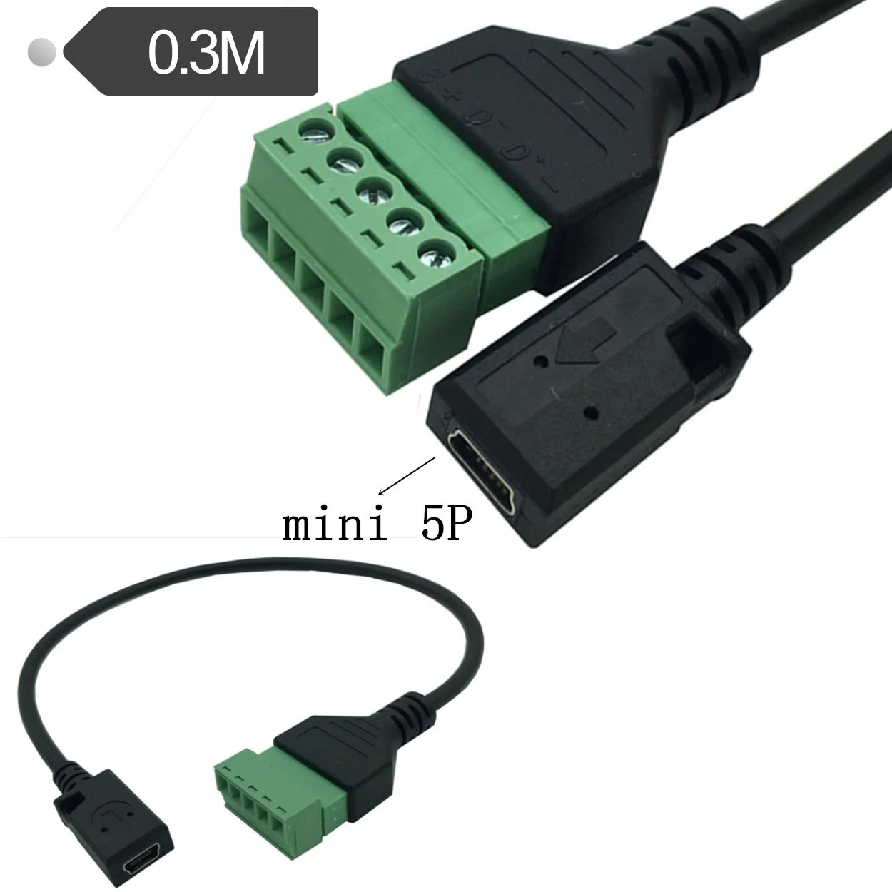 1 шт. мини-USB 2 0 гнездовой разъем на 5-контактный/Way болт с защитной клеммной