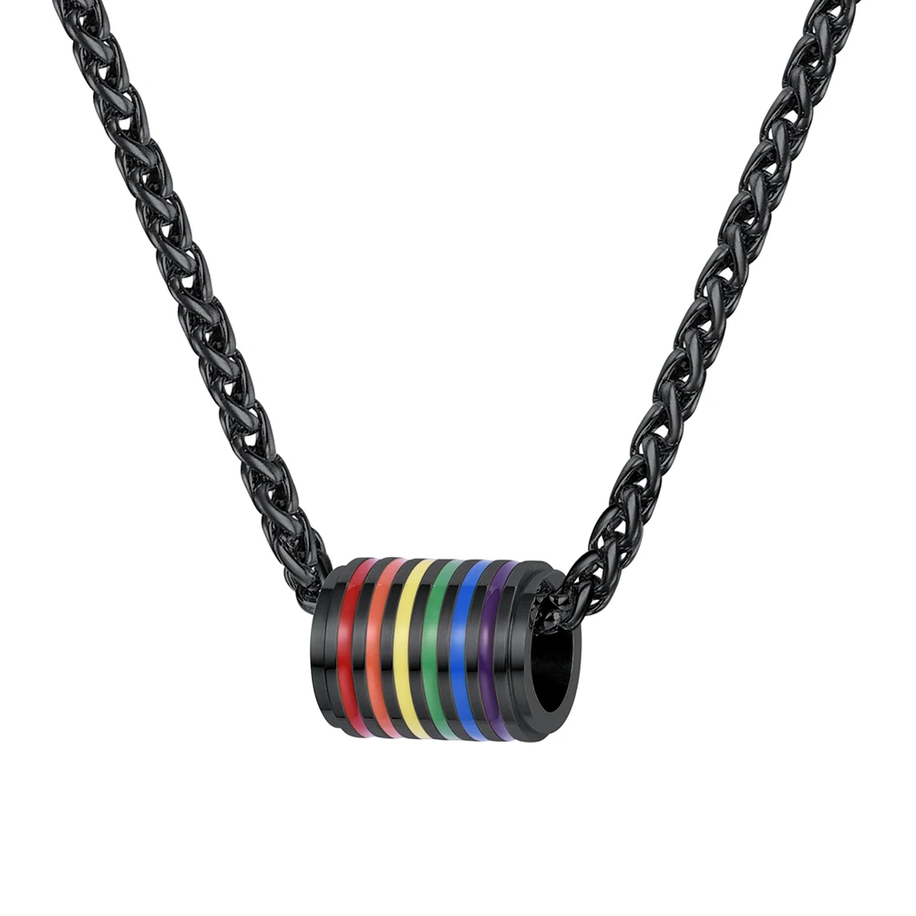 

ChainsPro Gay Pride Necklace Bisexual Stuff LGBTQ Rainbow Jewelry Love Wins Equality Necklace Inspirational Jewelry CP757