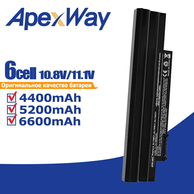 

Apexway AL10B31 AL10A31 AL10G31 Laptop Battery for Acer Aspire One 522 722 AO522 AOD255 AOD257 AOD260 D255 D257 D260 D270