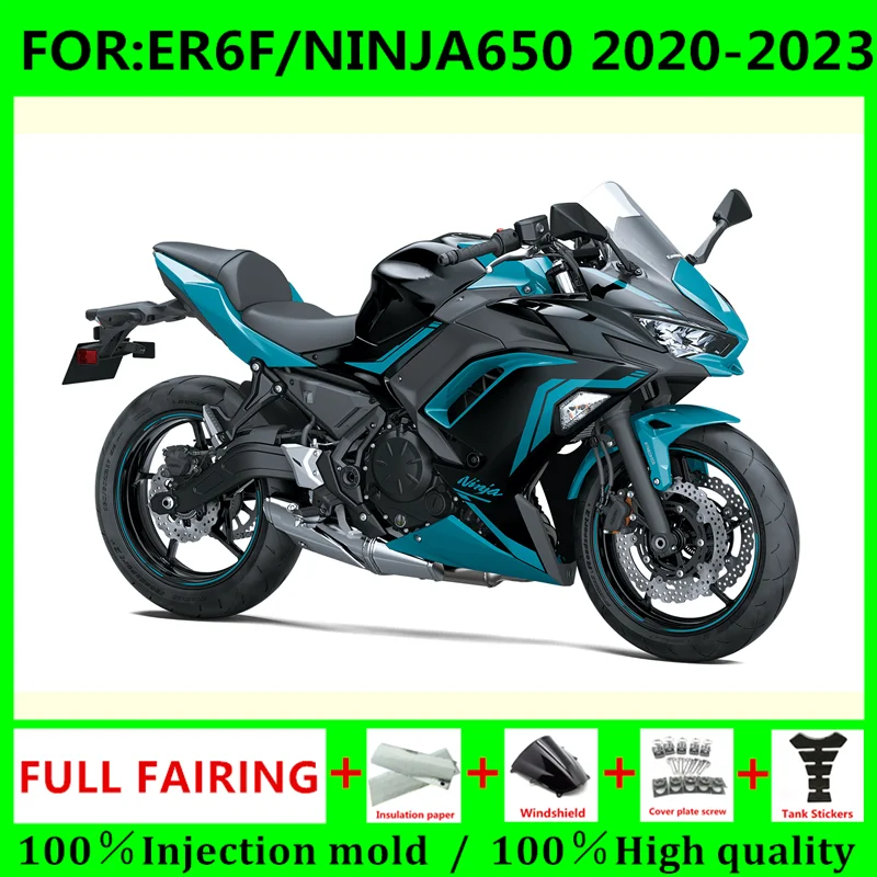 

Полный комплект обтекателей для мотоцикла для Kawasaki ER6F Ninja 650 20 21 22 23 ninja650 2020 2021 2022 2023 обтекатель для кузова синий черный