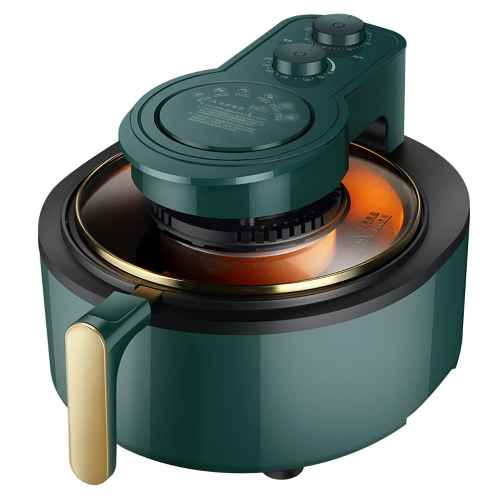 

6L Air Fryer Without Oil Hot Air Electric Fryer with Viewable Window & Touch Screen Home Square Deep Fryer Ocean Heart