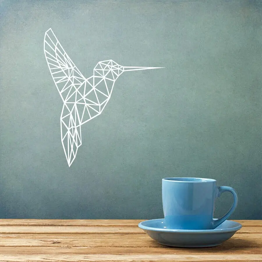Геометрические виниловые наклейки на стену с колибри для гостиной фотообои