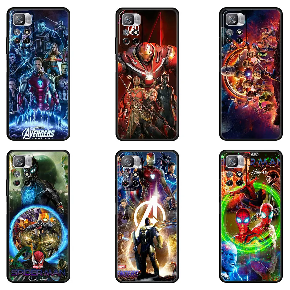 Чехол с принтом Marvel для POCO X3 M3 M4 Pro X3NFC X3GT Funda для Xiao12 11 12X 11T 12pro 11 lite 10T 10 9T Cover The Avengers Hero Team