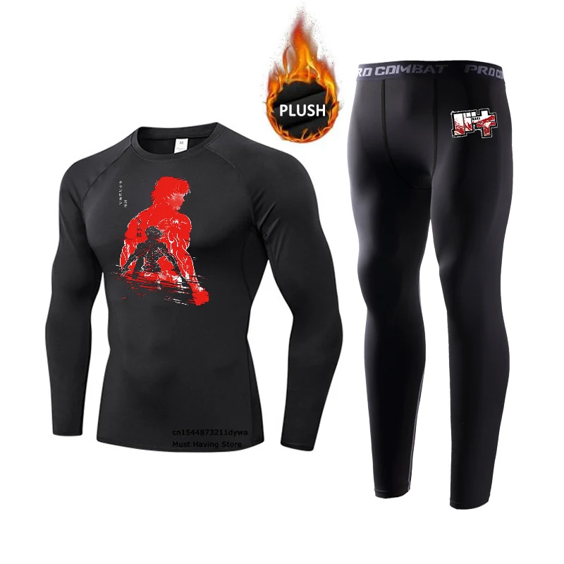 Комплект термобелья с рисунком аниме Baki Hanma для мужчин зимние теплые кальсоны