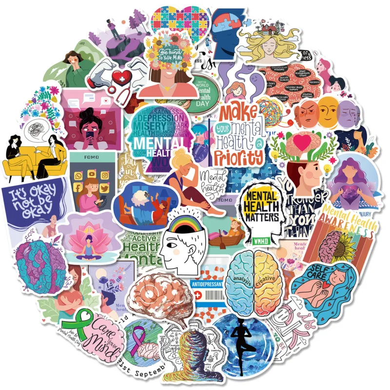 

10/30/50/100PCS Inspirational Psychotherapy Sticker Graffiti Diary Water Cup Laptop Luggage Cute Gift Notebook Sticker Decals