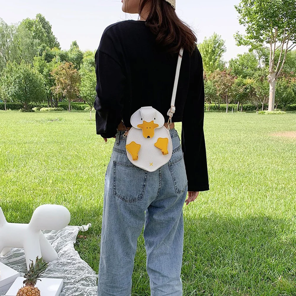 

Women Duck Shape Crossbody Bag Contrast Color Female PU Leather Shoulder Bag Girls Cute Cartoon Handbags and Purses