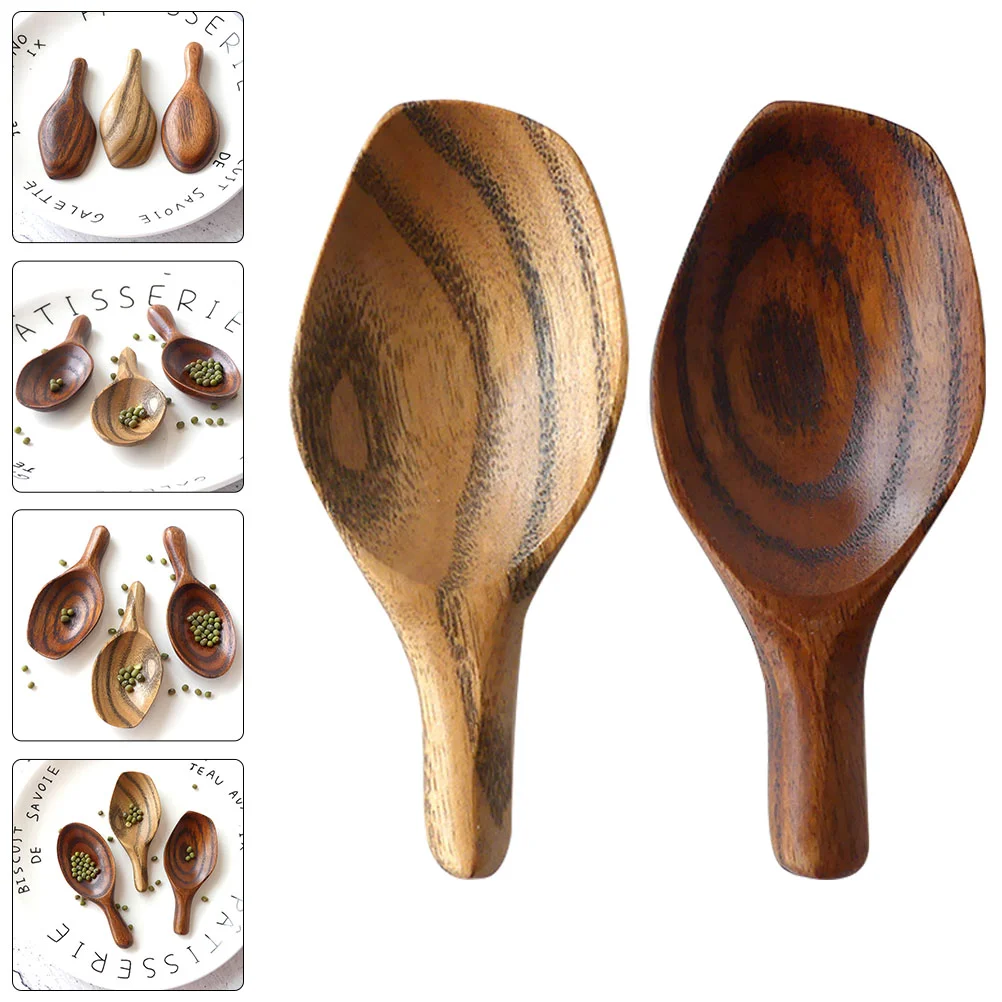 

2 Pcs Spoon Matcha Tools Wood Scoop Spoon Kung Fu Tea Spade Silverware Spoons Small Wooden Spoon Coffee Condiment Scoop