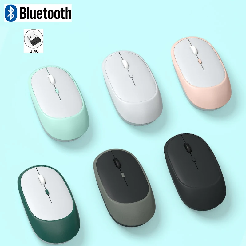 

Wireless Bluetooth Mouse for MacBook PC iPad Rechargeable Dual Modes Bluetooth 2.4G USB Mouse 3 Adjustable DPI For Tablet Laptop