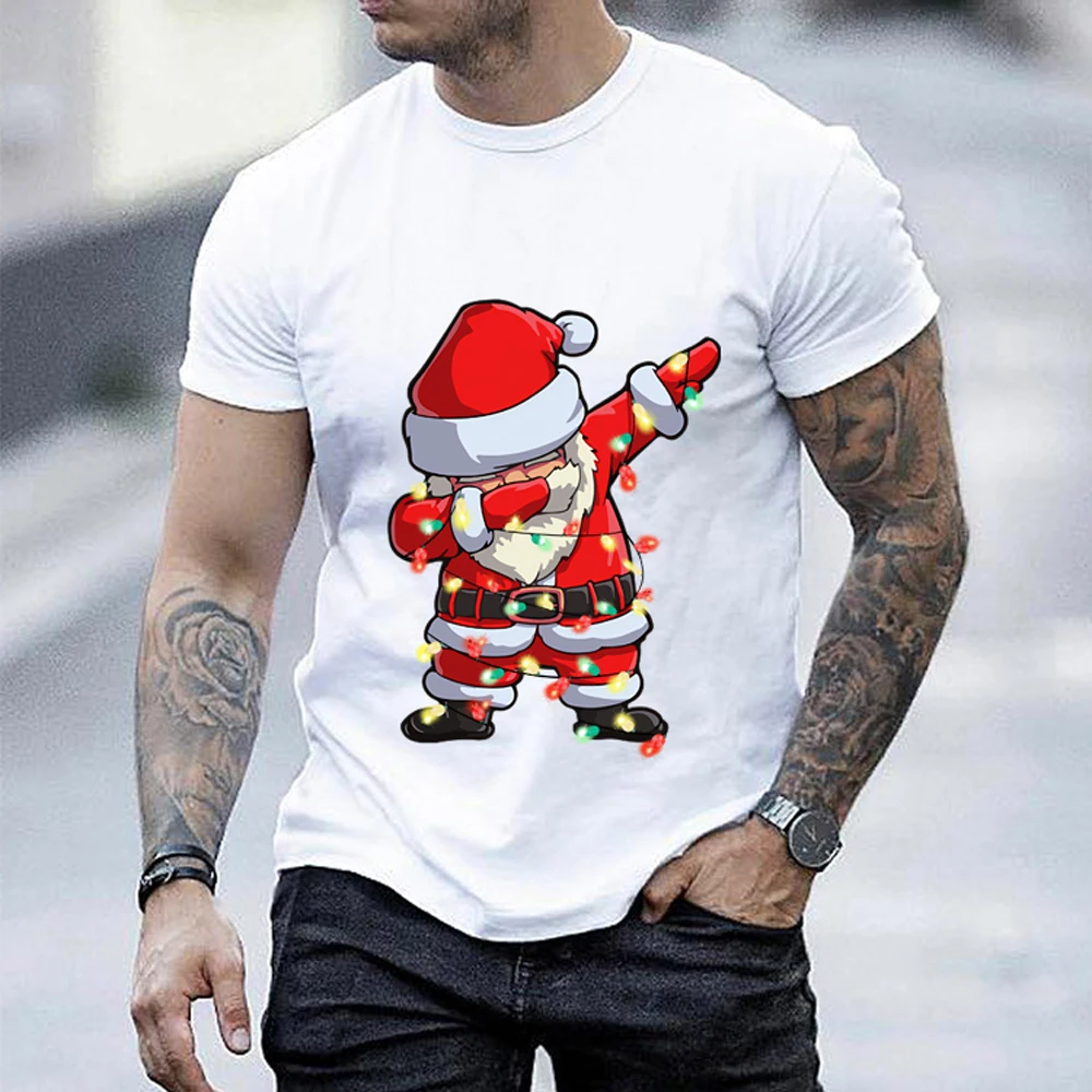 

Unisex Christmas T-shirt Men Women 2022 New Parent-child T-shirt Festival Shirt Men Party Casual Fashion Short Sleeved Tops Tee