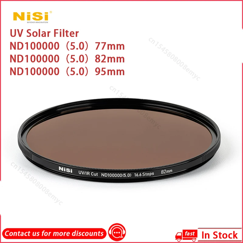 Фильтр для солнечной батареи NiSi 77 мм 82 мм 95 мм Pro Nano UV/IR Cut ND100000 (5,0) 16,6 Stops