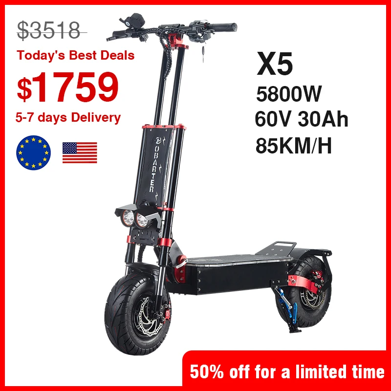 

Электрический скутер для взрослых, 60 в/5600 Вт, 85 км/ч