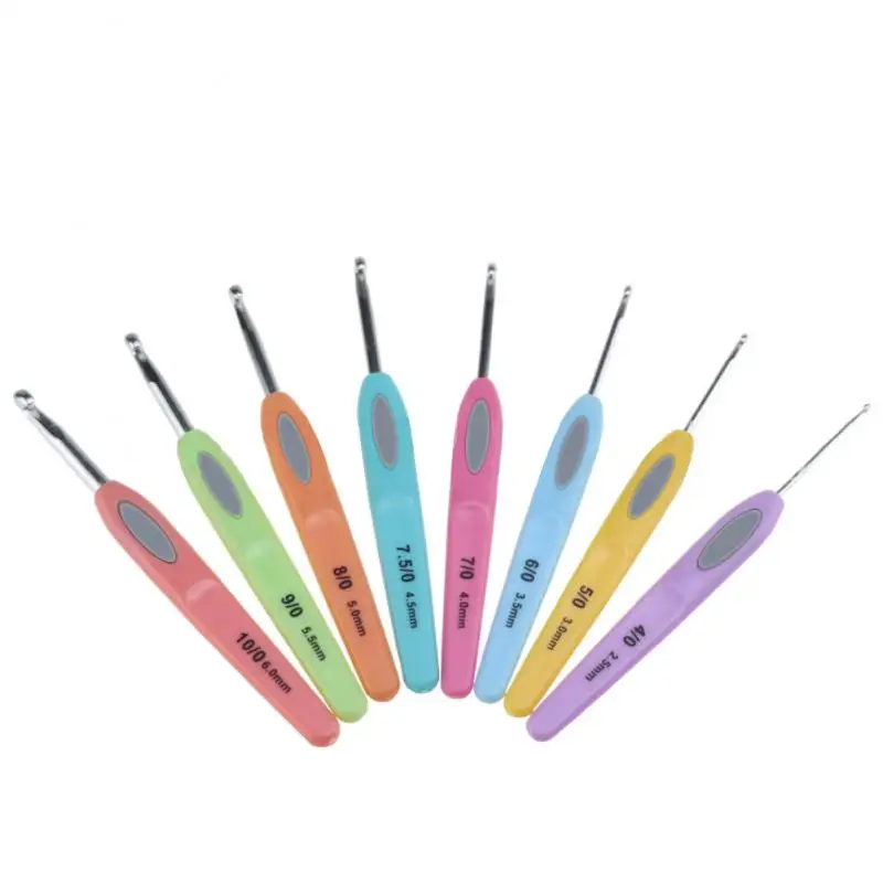 

Diy Crochet Hooks Colorful Handle Knitting Needles Set For Making Knit Needle Tool Knitting Crochet Hooks Sewing Accessories