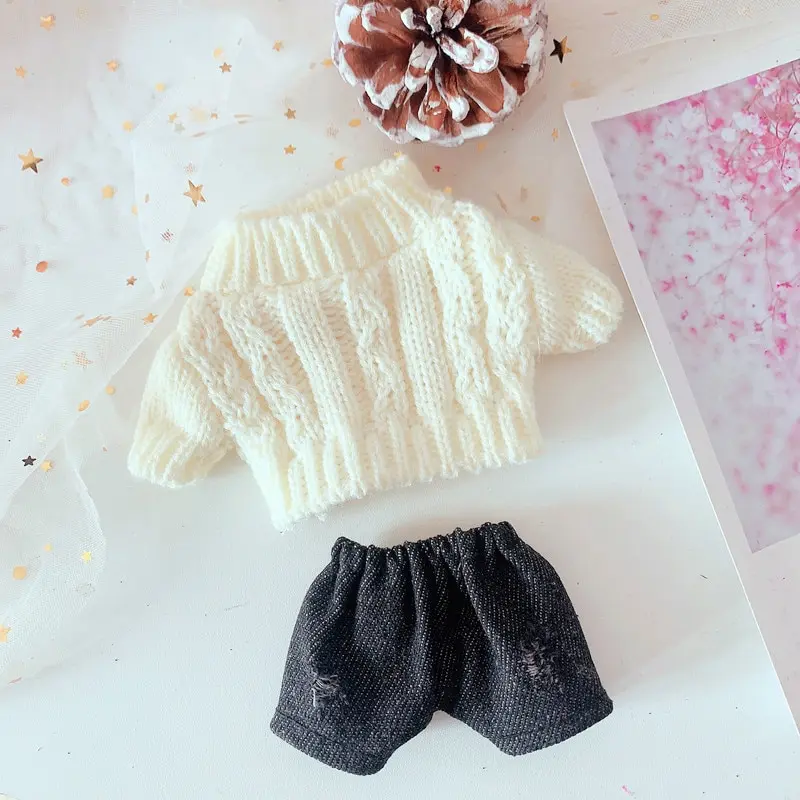

20cm Plush Doll Sweater Shoe Body-Shape Doll Accessor Birthday Present Replaceable Clothes Toy For Movie Star Idol Doll Clothes