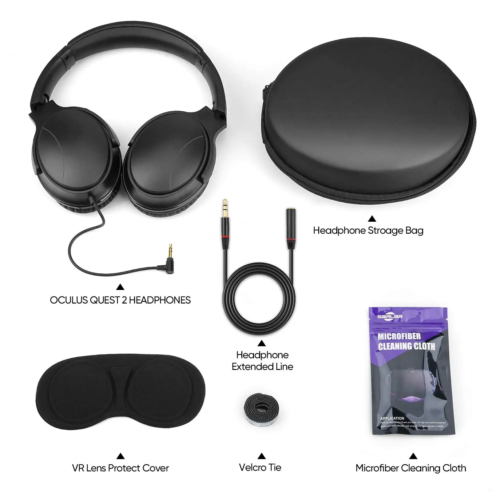 For Oculus Quest 2 VR Headset Earmuffs Noise Reduction Gaming Headphone Increase PC Games Immersion Meta Accessories |