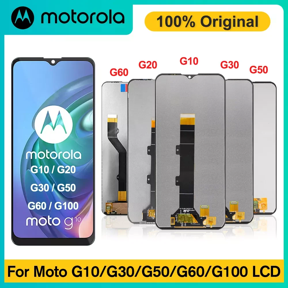 

Original For Motorola Moto G10 G20 G30 LCD Display Touch Screen Digitizer withFrame,For MotoG30 G50 G60 G100 Display Replacement
