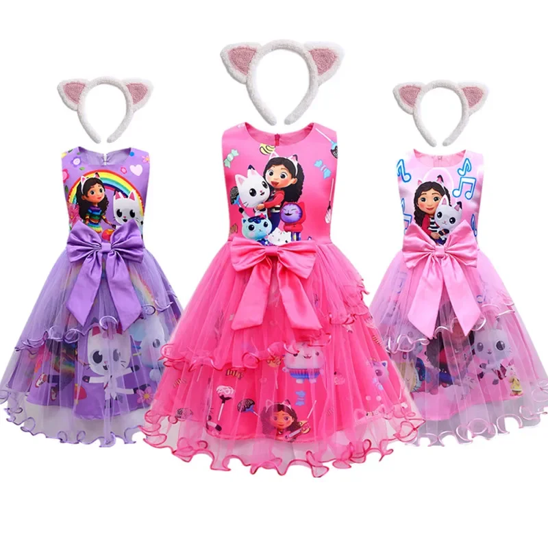 Аниме Gabi Cat Косплей Костюм гриль Juguetería Лук Кружевное Платье Головной Убор Сумка