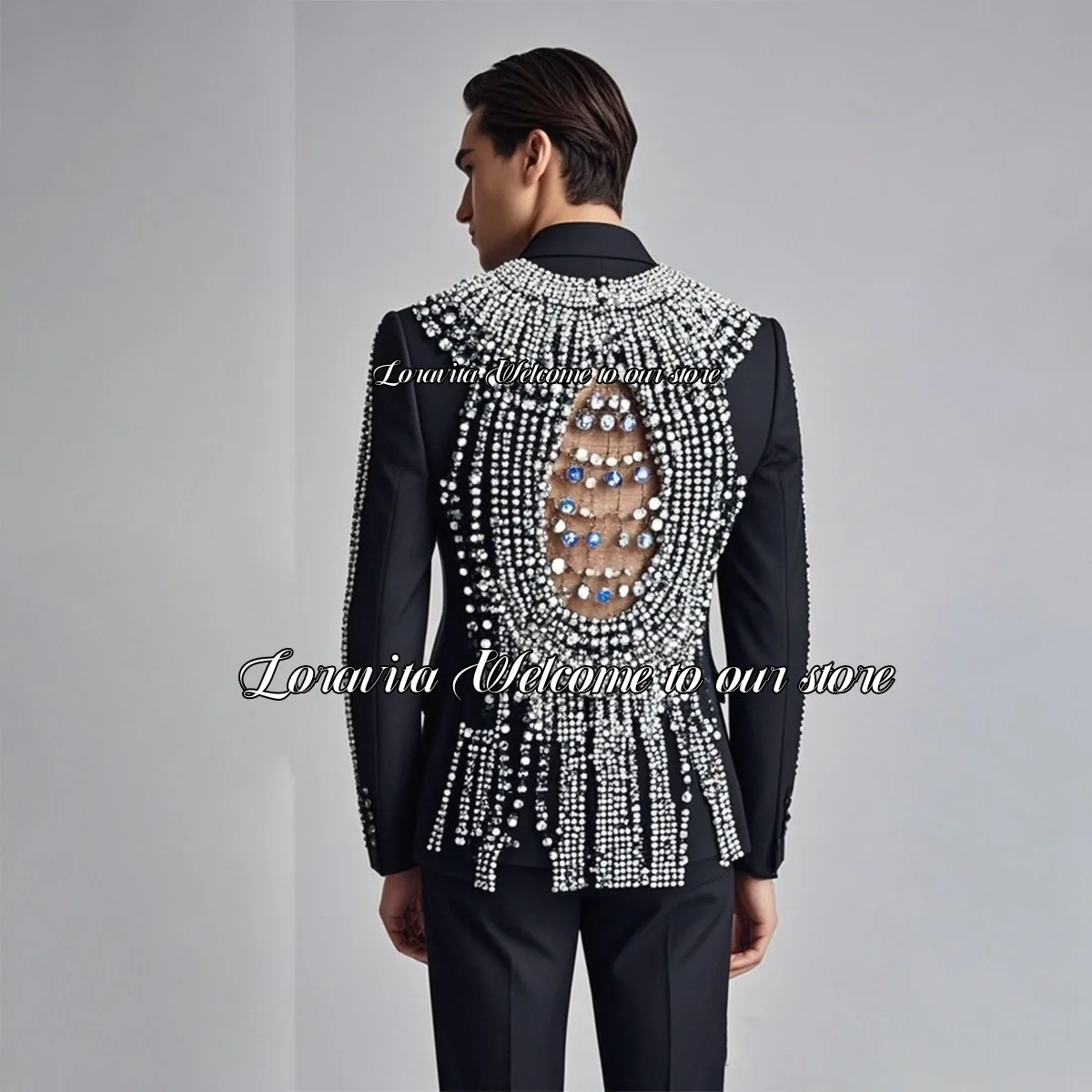 Сверкающие бриллианты украшение мужские костюмы с вырезами на спине роскошные
