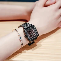 new fashion women watches leopard print silicone lady watch square quartz wristwatch dress luxury female clock free shipping