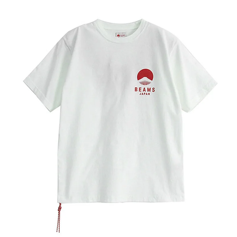 

BEAMS JAPAN 22SS Red Rope Fuji Tiger Printing Short Sleeve T-Shirt For Men And Women Trend